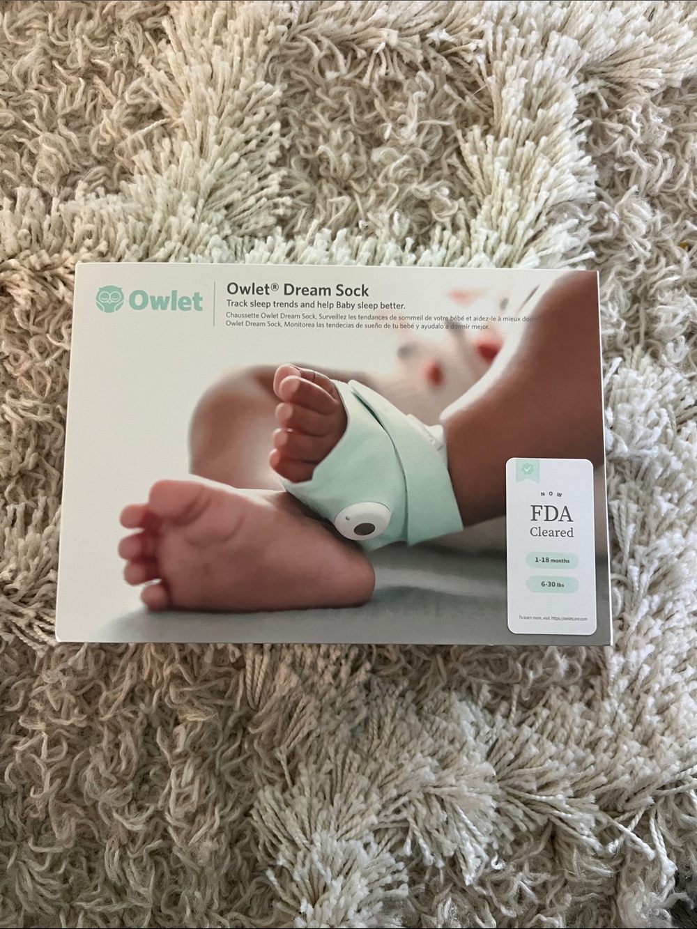 Owlet Dream Sock in Mint Green - Baby Sleep Monitor